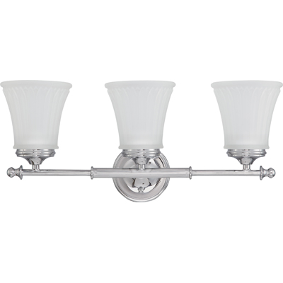 Nuvo Lighting 60/4263  Teller - 3 Light Vanity Fixture with Frosted Etched Glass in Polished Chrome Finish